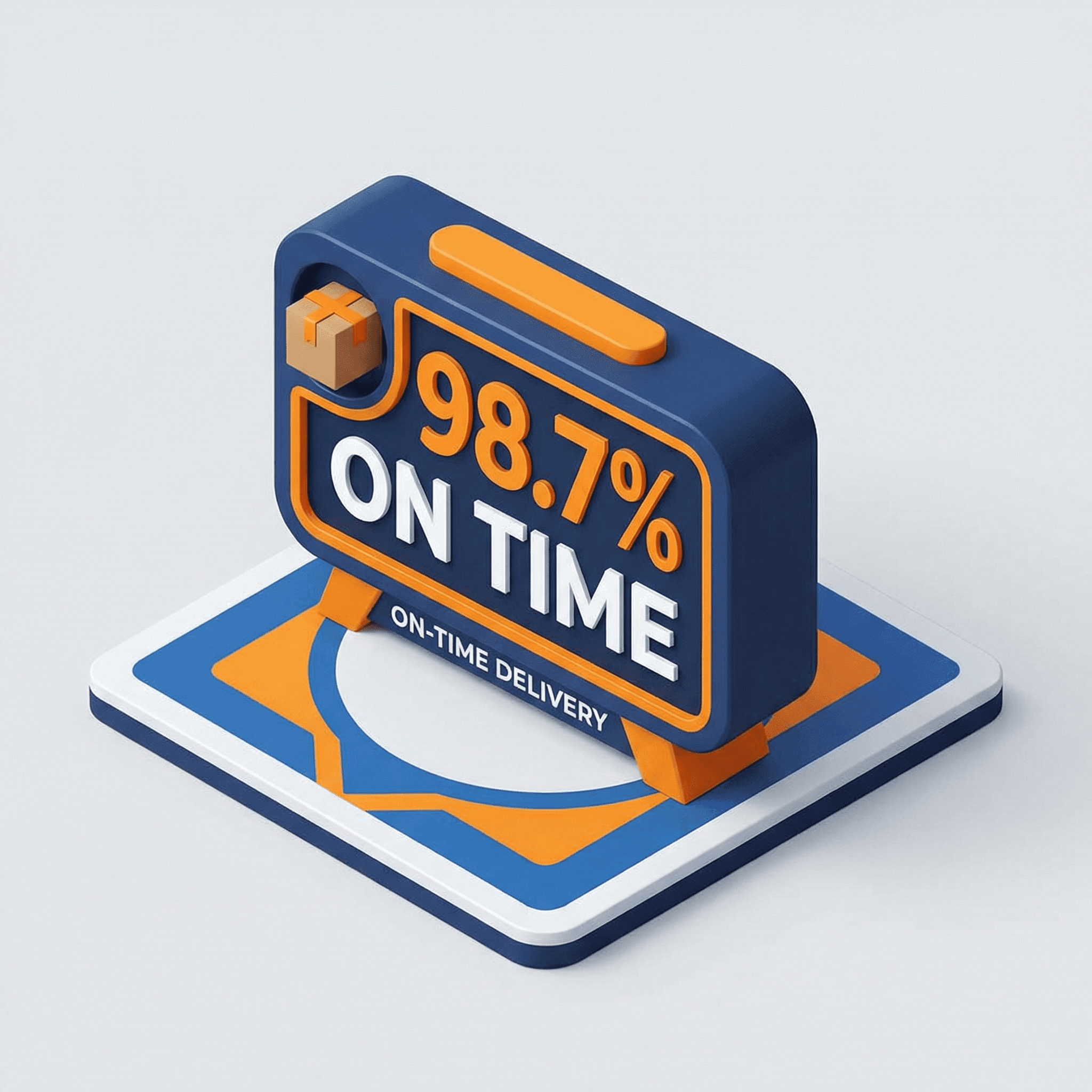 98.7% On time delivery